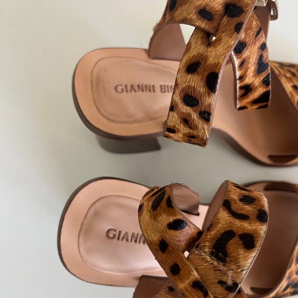 Gianni Bini ‘Marilane’ Women's 7.5 Dyed Calf Hair Leopard Print Sandal - Picture 5 of 10